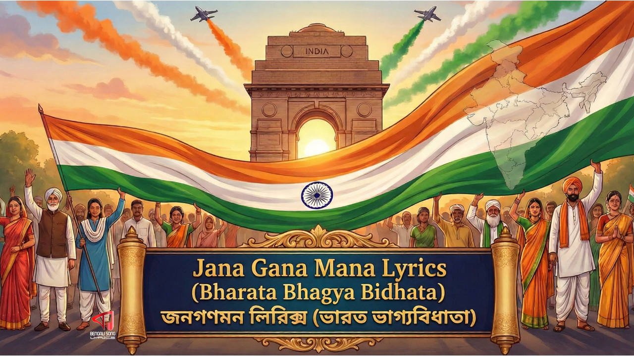 Indian National Anthem Jana Gana Mana Lyrics in Bengali - জনগণমন ভারত ভাগ্যবিধাতা